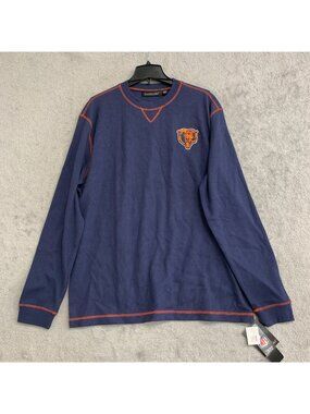 Dunbrooke Men's XXL Chicago Bears Long Sleeve Navy Waffle Knit Shirt NFL H2039